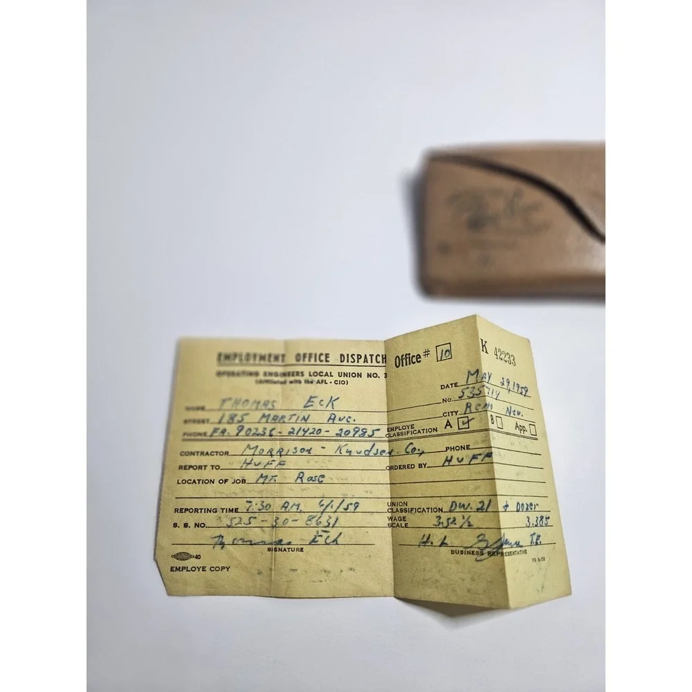 1959 Vtg B&L Ray Ban Outdoorsman Sunglasses 58mm G15 Case Paperwork Provenance